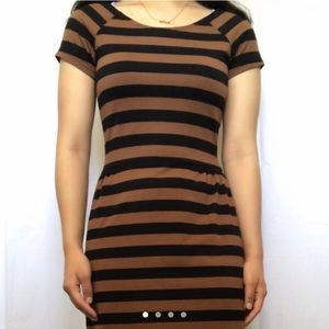 Black and brown striped dress
